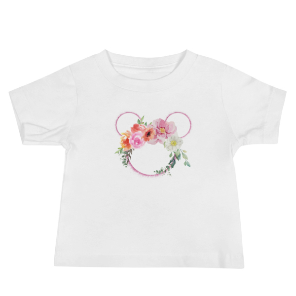 Pink Floral -Boho Chic Mouse Head Baby Jersey Short Sleeve Tee